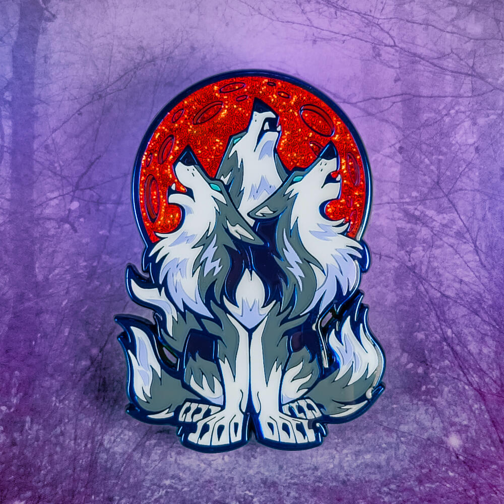 Three Wolf Moon enamel pin Twisted Forest collection by Versiris